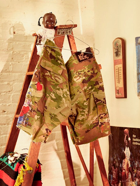 ReTOUCHE Painted Camo Cargo Shorts